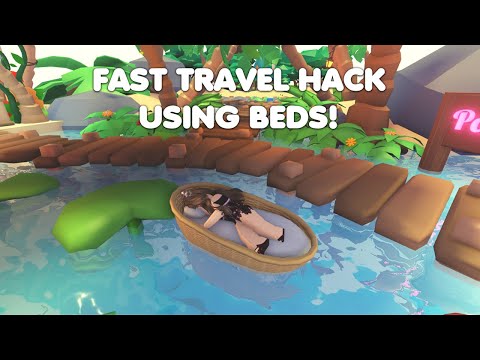 NEW SUPER FAST TRAVEL HACK USING BEDS!? in Adopt me! *SUPER USEFUL!*