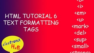 html tutorial 6 - text formatting tags