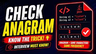 Best way to check the Anagram Using Frequency Array | Java Interview Question