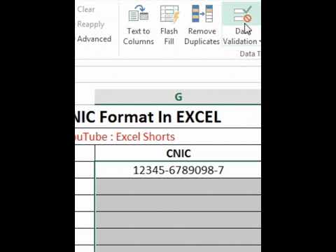 Excel formula for error message during data validation iNasir