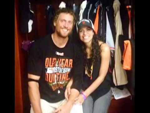 Hunter Pence Girlfriend Alexis Cozombolidis Hot Kiss 2015 - YouTube