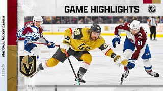 Avalanche @ Golden Knights 10/22 | NHL Highlights 2022