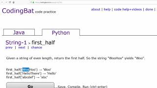 CodingBat first half