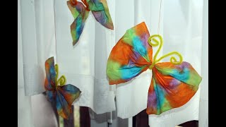 Motyle z ręcznika papierowego / paper towel butterfly, experiment, kids craft, mobile