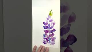 Watercolor one stroke SIMPLE Lupines