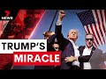 Donald trump flies into Milwaukee after assasination attempt | 7NEWS