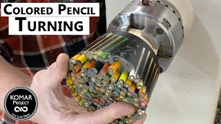 Woodturning a Colored Pencil and Epoxy Bowl