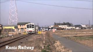 関東鉄道常総線　バツチリ号　本石下踏切にて　2015/02/16