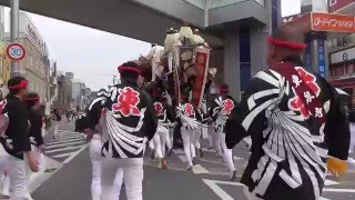 2015和泉市府中だんじり祭り　宵宮・府中五町連合曳き　東泉寺②JR和泉府中駅前やりまわし（平成27年10月10日）