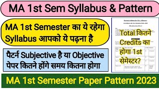 M.A History Syllabus 2023 | MA 1st Semester Exam Pattern 2023 | MA 1st Sem history Syllabus