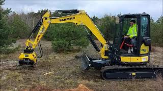 Koparka gąsienicowa Yanmar ViO 50-6 + zagęszczarka hydrauliczna Epiroc HC 350