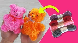 DIY POM POM BEAR | WOOL YARN TEDDY BEAR, HOW TO MAKE a POM POM BEAR, ART AND CRAFTS FOR KIDS