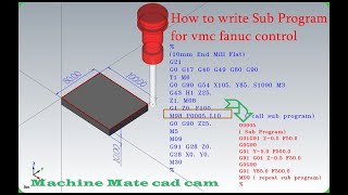 How to Write Sub-Program in Cnc Mill (VMC-Fanuc-Control)#subprogram #vmcprogrammming #vmc