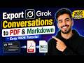 Export Grok Conversations to PDF & Markdown – Easy 2026 Tutorial