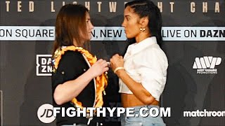 AMANDA SERRANO & KATIE TAYLOR SQUARE UP IN LONDON; STARE EACH OTHER DOWN AT 2ND FACE OFF