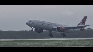 Virgin Atlantic A330-900 Neo arrival at Manchester Airport.