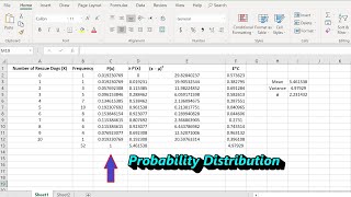 Example of a Probability Distribution: Mean, Variance, and Standard Deviation with Excel