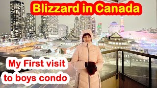 Blizzard in Canada | My First Visit to Boys Condo | Dr Arooba