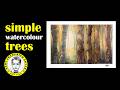 Simple watercolour trees.