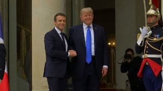 Macron welcomes Trump at the Elysee