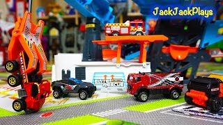 Matchbox Trucks SURPRISE Toy Playing | Rescue Headquarters Play Set Review | JackJackPlays