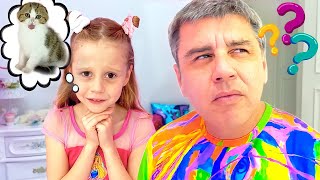 Dad learn how to put Nastya to bed. The bedtime story for kids