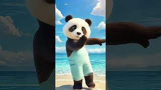 可爱的熊猫#Cute #funny #animal #animation #panda #dancing   #可爱#有趣#动物#洗澡 #洗澡歌#海边