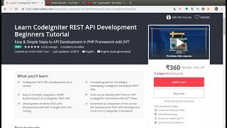 Learn CodeIgniter REST API Development | Udemy Course | Best Course for CodeIgniter REST API