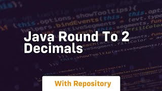 java round to 2 decimals