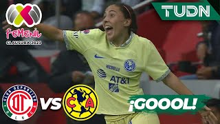 ¡DEBUT Y GOLAZO! Eva sella goleada  | Toluca 0-4 América | CL2023 Femenil - J17 | TUDN
