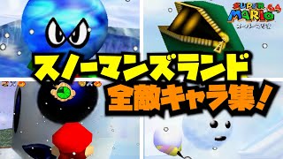 【スーパーマリオ64】スノーマンズランドの敵キャラまとめてみた！