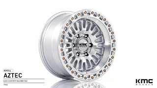 KMC KM554 AZTEC | 17X8.5 | GLOSS SILVER WITH MACHINED FACE