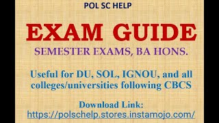 Pol Sc Help Exam Guide for Semester Exams BA Pol Sc Hons- Sneak Peek