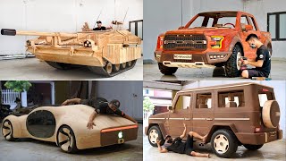 2 Years Building Wooden Lamborghini Rolls Royce Mercedes CyberTruck Ford Raptor iCar Tank