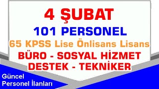 KPSS  101 Personel 65 Puan 4 Şubat Büro Destek Teknisyen ve Alım İlanı İçişleri Göç İdaresi