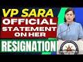 SARA DUTERTE OFFICIAL STATEMENT ON HER RESIGNATION