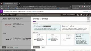 How to create an compute instance in Oracle Cloud Infrastructure
