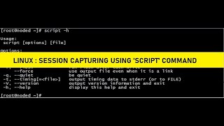 Linux: Session recording / capture using 'script' command