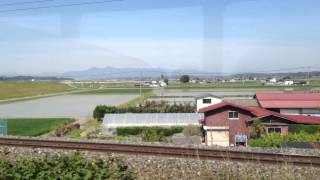 東北本線 車窓 小牛田→松島/ 719系 普通列車(一ノ関 8:00発)