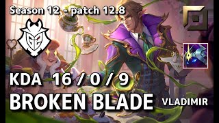 【KRサーバー/D1】G2 Broken Blade ブラッドミア(Vladimir) VS イレリア(Irelia) TOP - Patch12.8 KR Ranked【LoL/MSI】