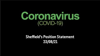 Coronavirus - Sheffield's Position Statement (23 August)