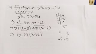 Factorize : x^2 - 5x - 24
