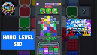 Marble Sort (HARD) Level 597 - How to Beat! Step-by-Step Walkthrough! #marblesort