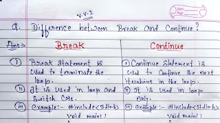 Difference between break and continue statement | Break jump statement vs Continue jump statement