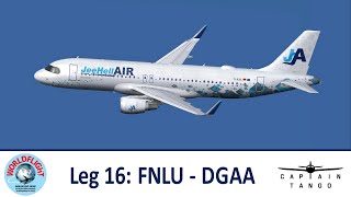 WorldFlight 2022 | Leg 16: FNLU – DGAA | Full-size A320 Cockpit | Team JeeHell A320