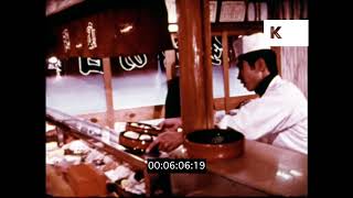 Businessmen in a Sushi Restaurant, 1960s Japan, 16mm