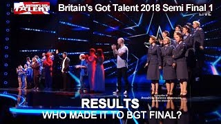 Results BGT 2018 Finalists Revealed - Britain's Got Talent 2018 Semi Final Group 1 Top 2 S12E08