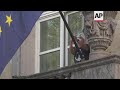 flags at half staff in belgian parliament pm residence