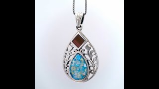 Nano Bible Necklace Pendant Silver 925 with Roman Glass Drop Designed