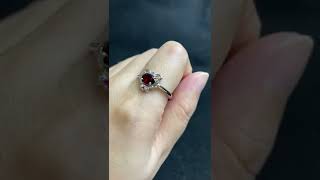 Natural Garnet Tiger shape Ring 天然石榴石老虎型戒指 (S858)